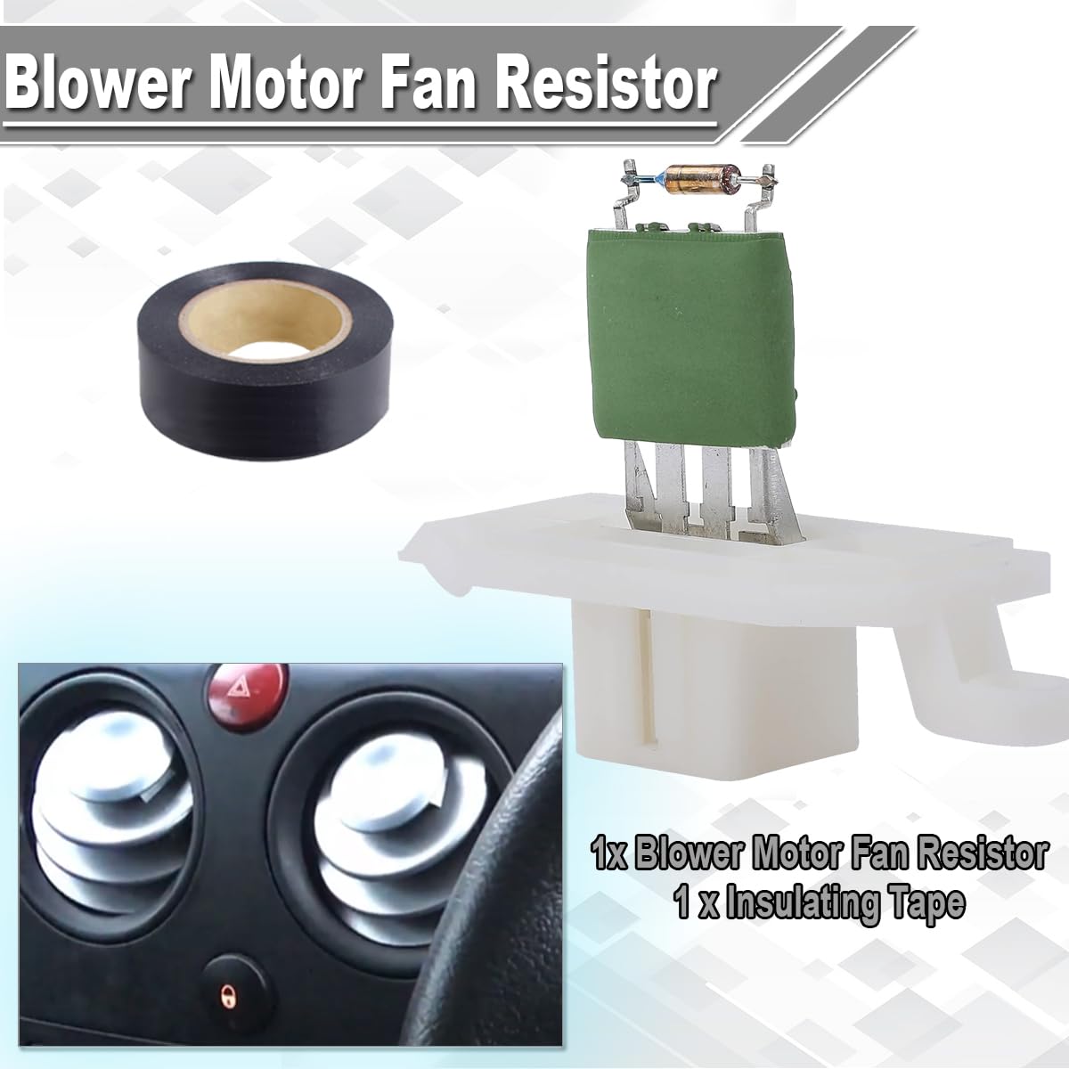 ZAMDOE 4 Pin Resistenza Ventola Motore soffiante Riscaldatore 12 V per Ford B-Max B-Max C-Max per Ford Transit Custom Custom V362 Bus Van 1804471 AV1118B647AB per Focus con Nastro Isolante Nastro