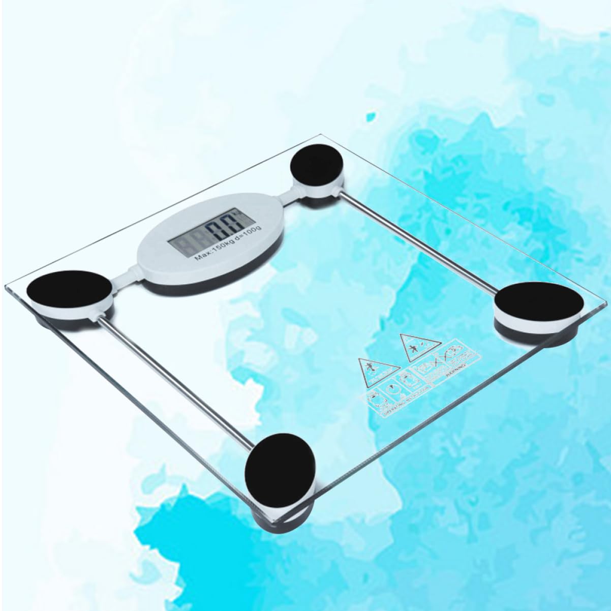 Báscula de Baño Digital de Vidrio con Pantalla Táctil Electrónica Portátil de Sensor de Alta Precisión para Peso Corporal