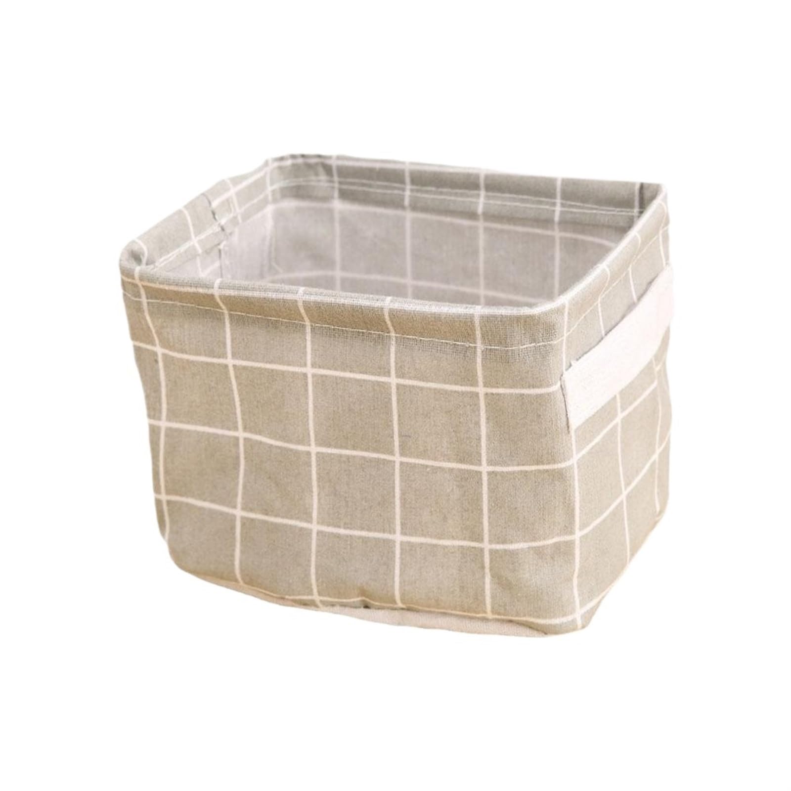 CGUOHU 10pcs Foldable Desktop Storage Box Fabric Bedroom Basket Underwear Cosmetic Jewelry Organizer Office Stationery For Wardrobe Storage(White)