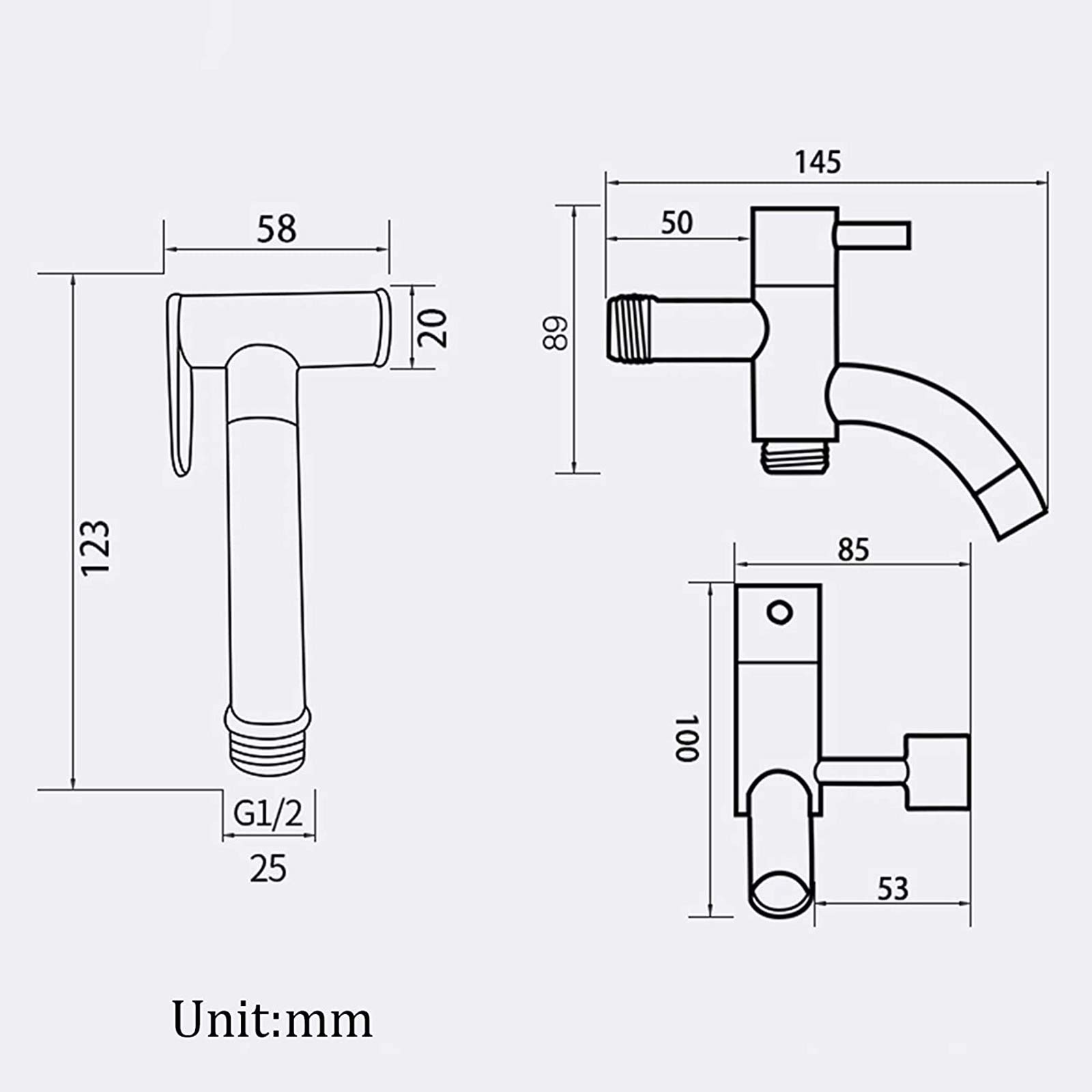 Sprühgerät aus Messing, Handbrause, WC-Sprühgerät, einzelnes, kaltes, wandmontiertes Sprühgerät
