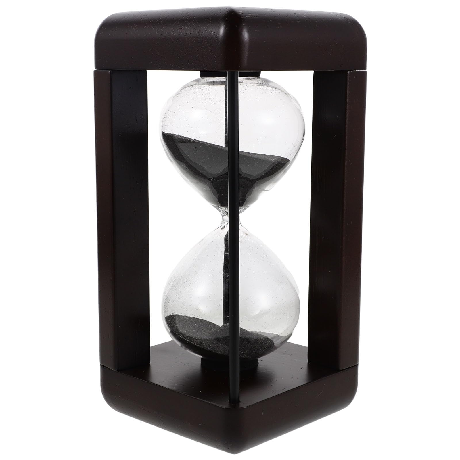 POPETPOP Vintage Sanduhr aus Glas und Holz 30 Minuten Timer ohne Batterien für Küche und Wohnzimmer als Dekorativer und Präziser Zeituhr