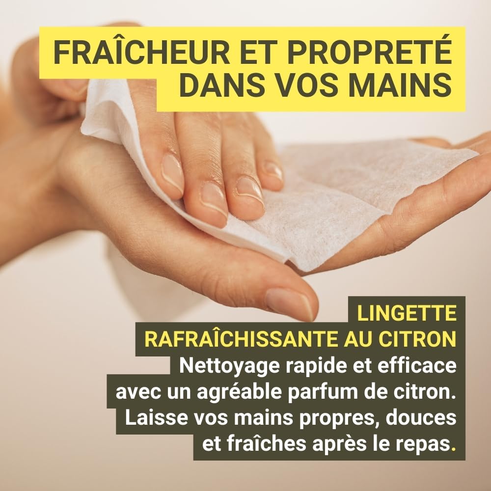 Lingettes au Citron pour les Mains | 500 unités | Bar, Restaurant, Traiteur