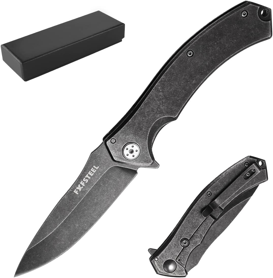 FXFSTEEL Folding Knives AUS8 Blade with Stainless Steel