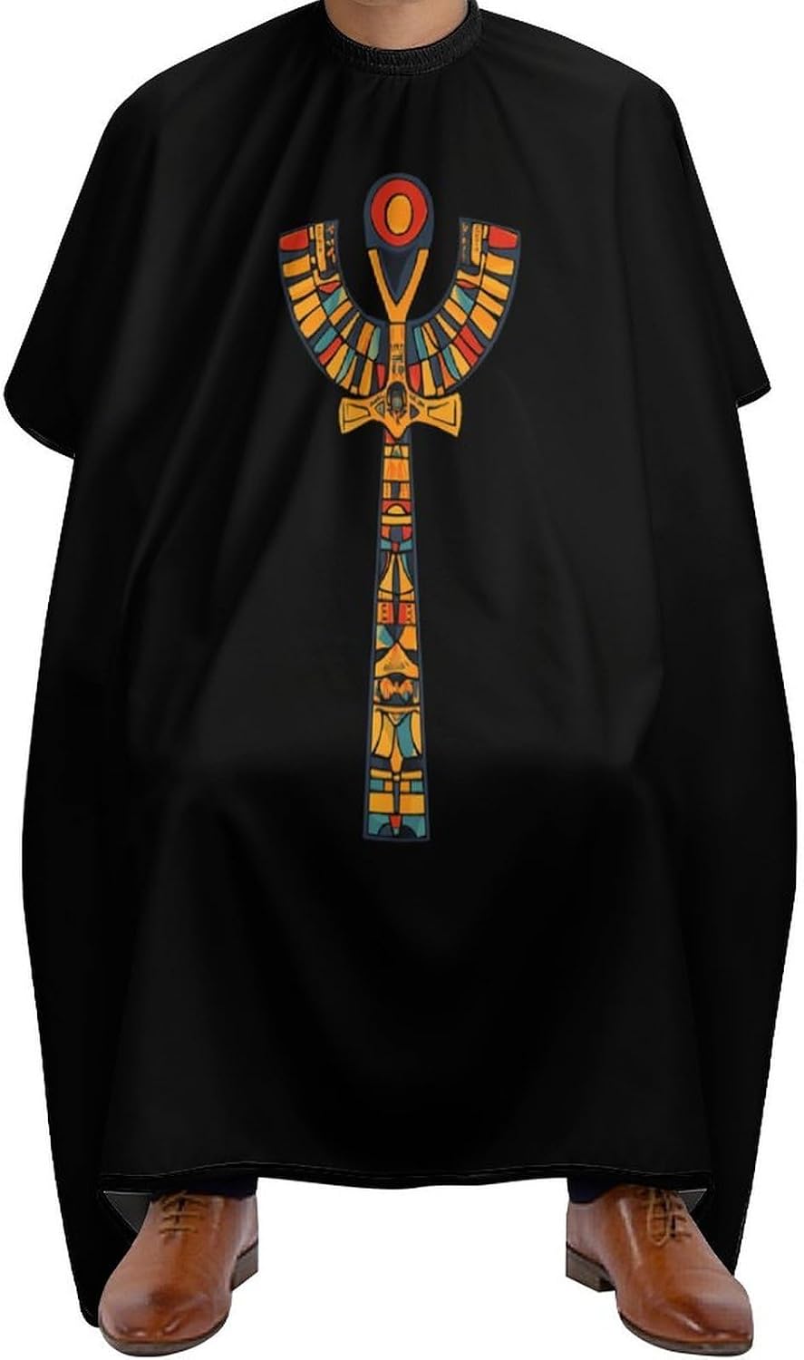 Ankh Egyptian Barber Cape Professional Hair Cutting Apron Hairdresser Cape for Men Women