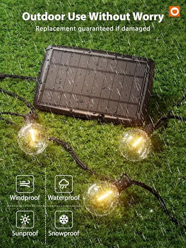 addlon 100FT Solar String Lights with G50 Bulbs & USB Charging — view 5