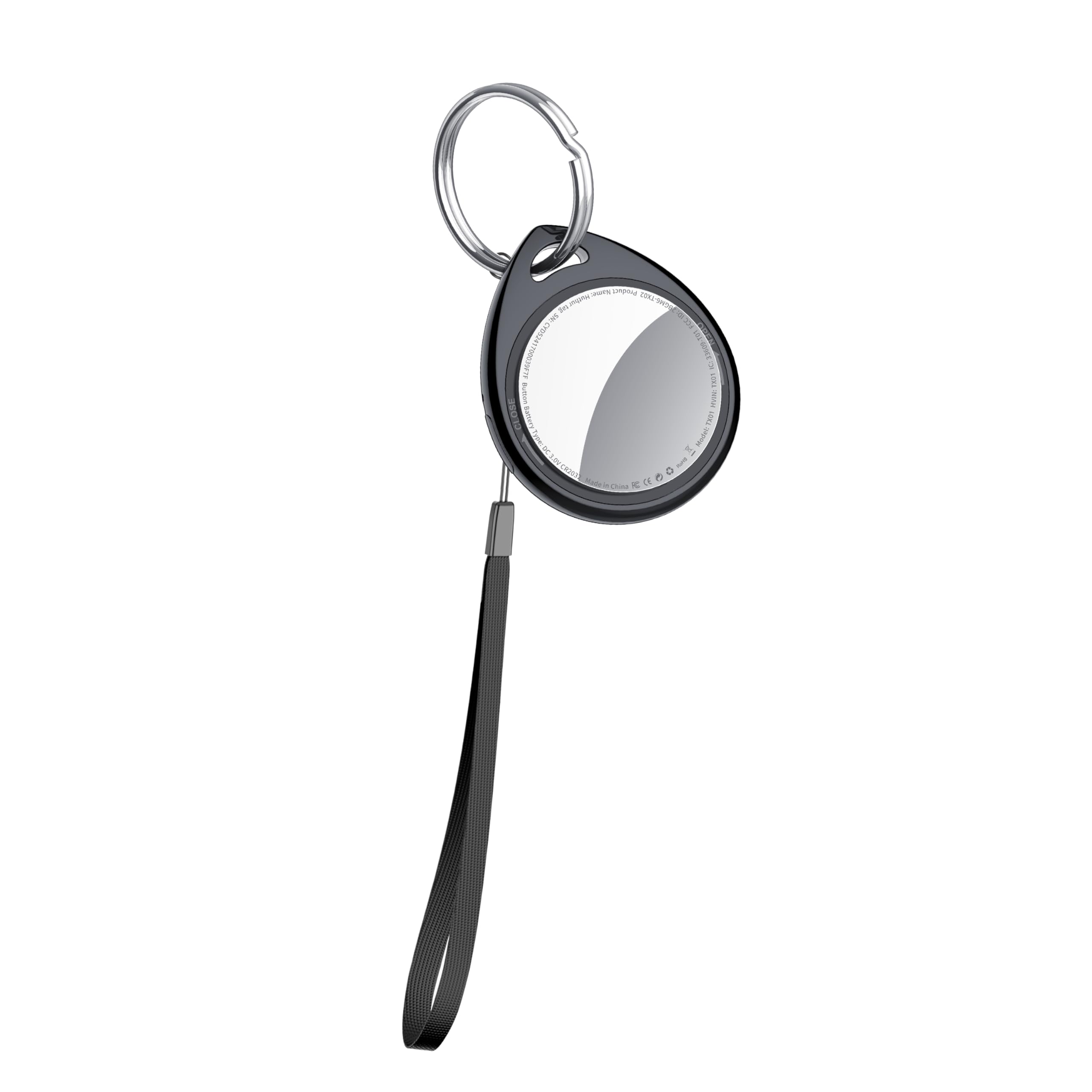 QCOQ® Air Tags 4 Pezzi Nero 2025, Smart Tracker Bluetooth Compatibile con Apple Dov’è App (solo iOS), Localizzatore Chiavi fino a 100dB con Batteria Sostituibile per Chiavi/Bagagli/Valigie/Portafogli