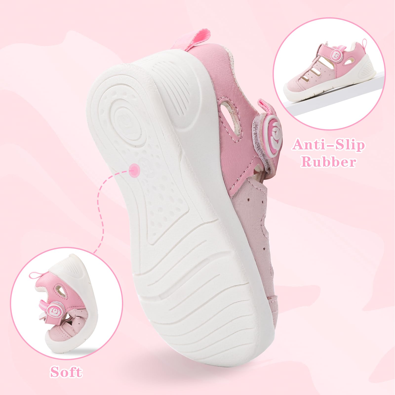 MK MATT KEELY Baby Boys Girls Sandals Toddlers Summer First Walking Shoes Kids Closed Toe Pre Walkers with Anti-Slip Rubber Sole — view 5