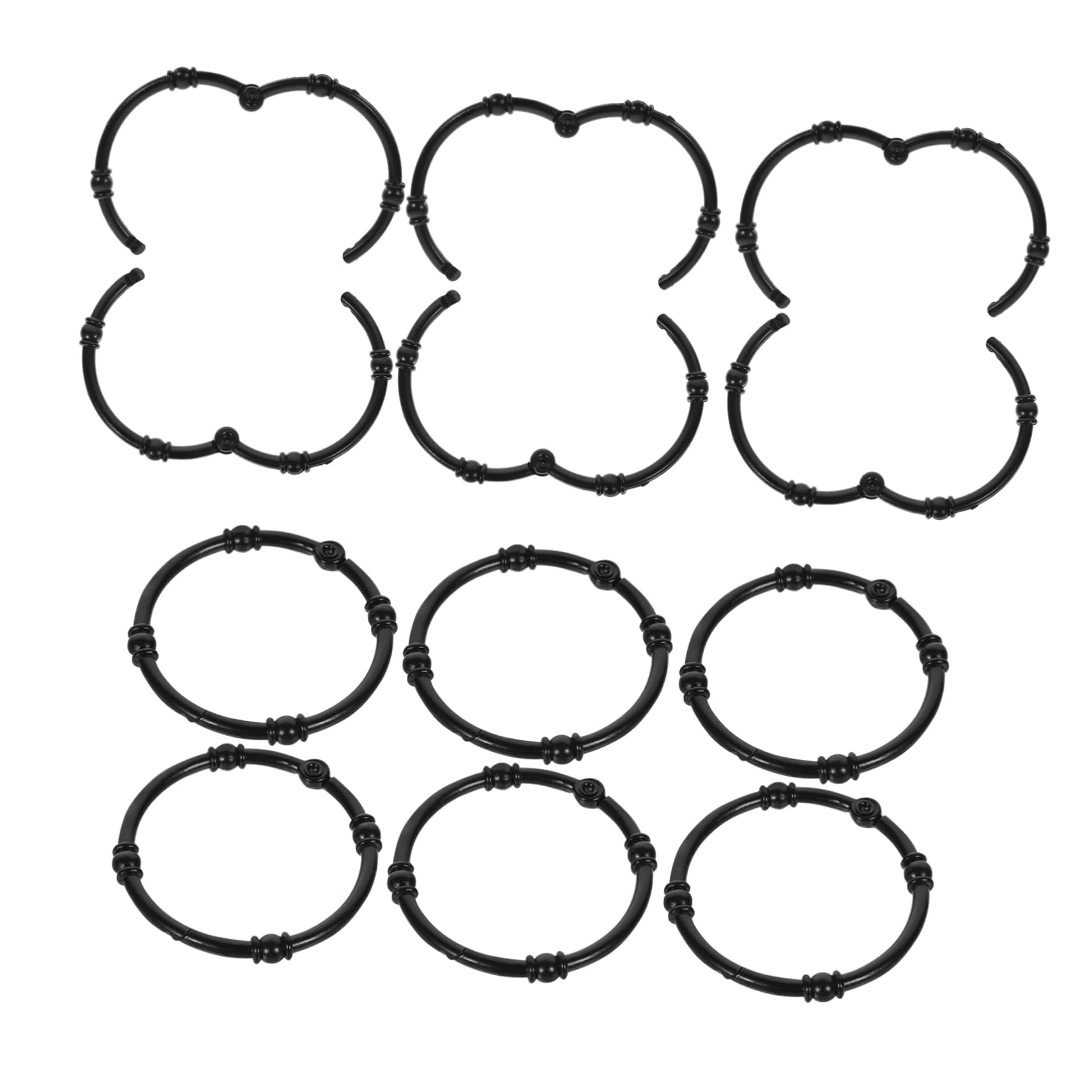 OUNONA 12Pcs Vintage Shower Curtain Rings Heavy Duty Metal Hooks for Bathroom Window Curtains Easy Glide Type Design Elegant Curtain Rings