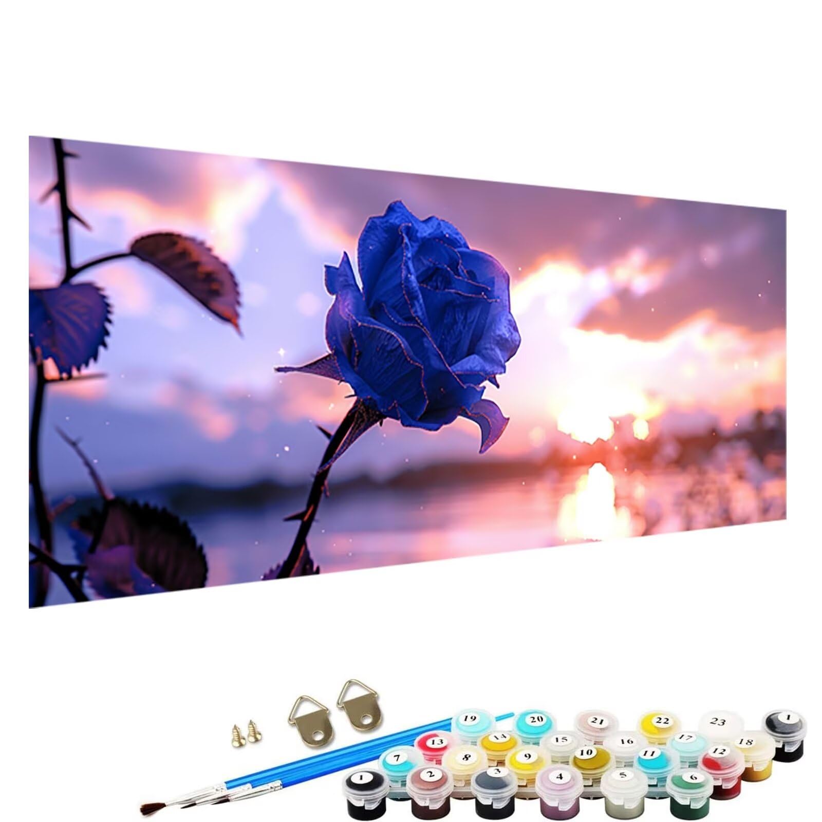 YALNSENN Numéro d’Art format 80x160cm – Coucher De Soleil – Loisir créatif – Kit de peinture par numéros – Effet scintillant – Activité créative – Dès 9 ans Peinture Numero Enfant Rose S-FO