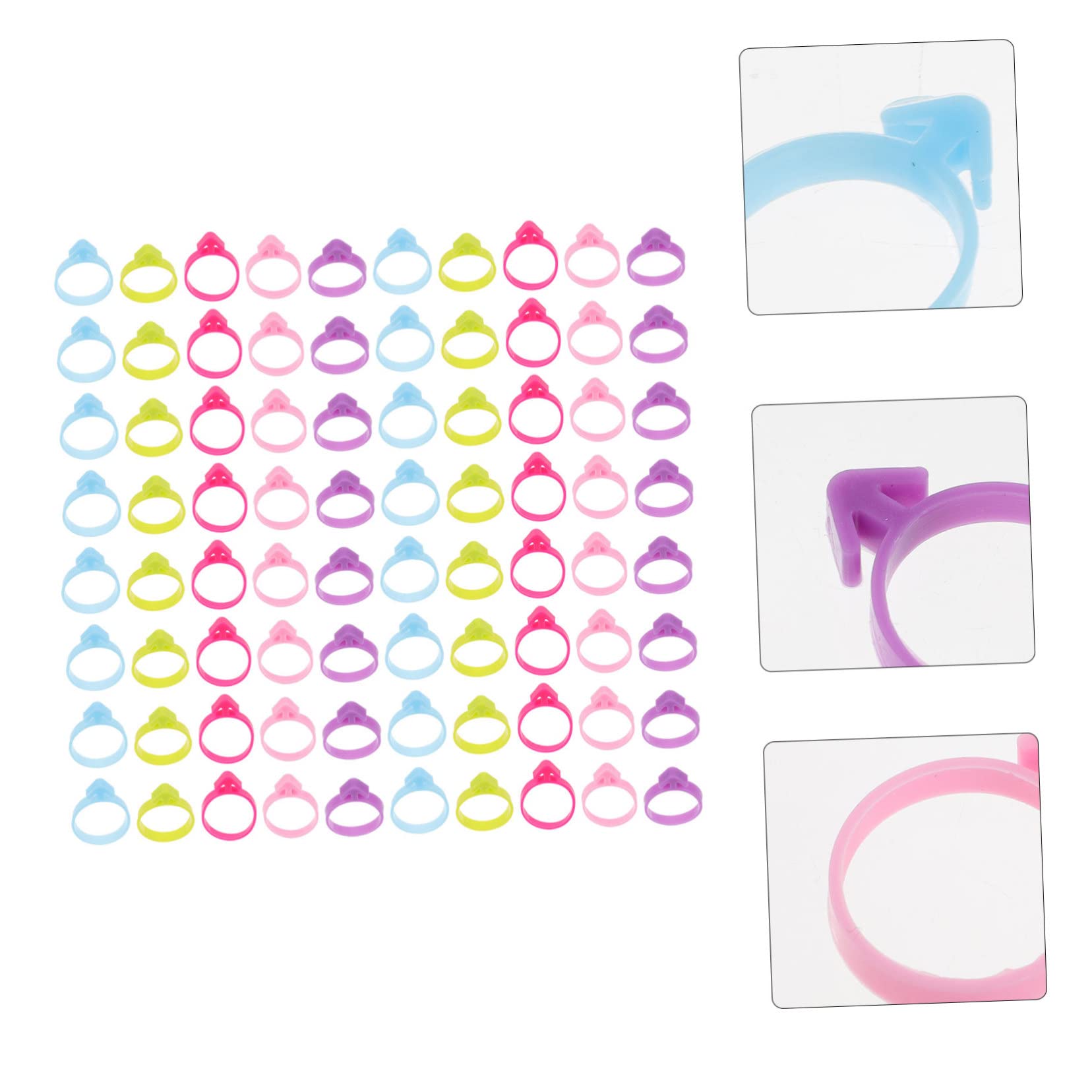Alipis 4 Sätze Befestigungsring Für Spritzbeutel Tortendekoration Zubehör Backzubehör Fix Party Und Zuckerguss-Beutel-Krawatten Wiederverwendbare Spritzbeutel-Clips Plastik 100 Stück * 4