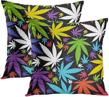 大麻 Weed Bag 柄 クッションカバー 4枚 45cm x 45cm 大麻 Weed Bag 柄 クッションカバー 4枚 45cm x 45cm
