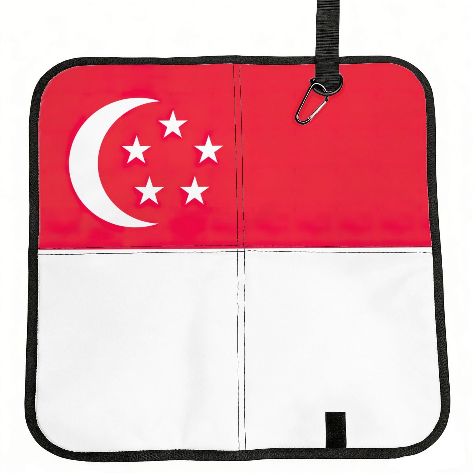 DIEzig Singapore Flag Printed Compact Foldable Sitting Pad Oxford Base, Portable Cushion for Fishing Sports Events