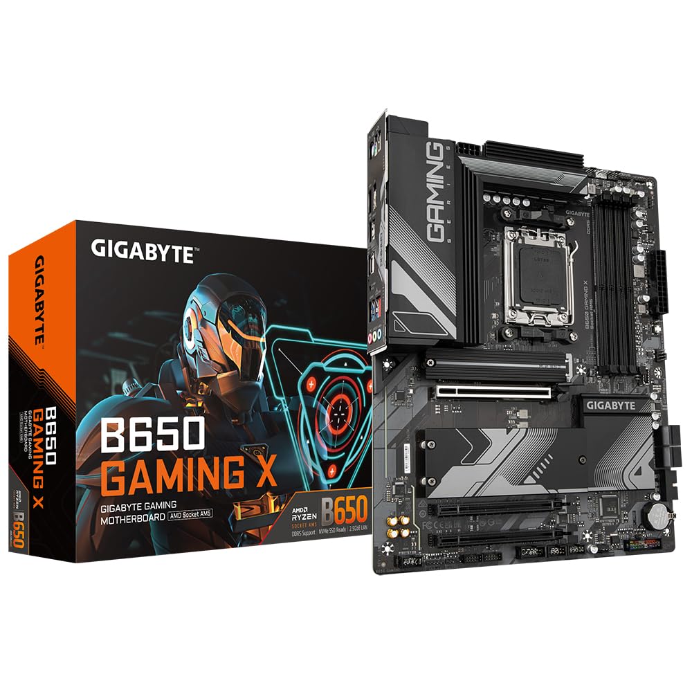 GIGABYTE B650 Gaming X Mainboard – Unterstützt AMD Ryzen 9000 CPUs, 8+2+2 Phasen digitales VRM, bis zu 8000 MHz DDR5, 1xPCIe 5.0 + 2xPCIe 4.0 M.2, 2.5GbE LAN, USB 3.2 Gen 2x2