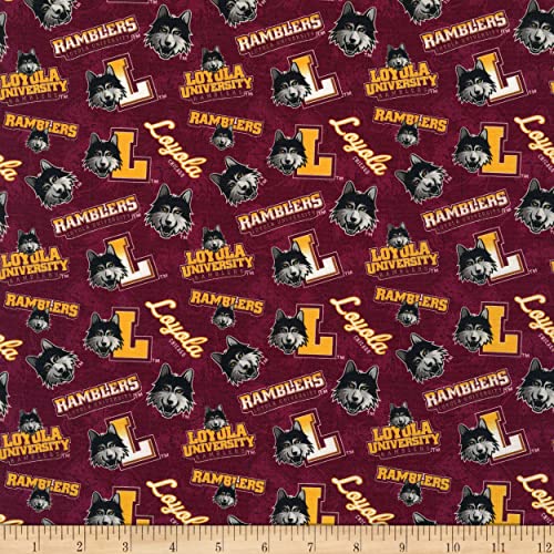Sykel Enterprises NCAA Loyola Chicago Ramblers Tone Cotton Fabric, Multi Yard
