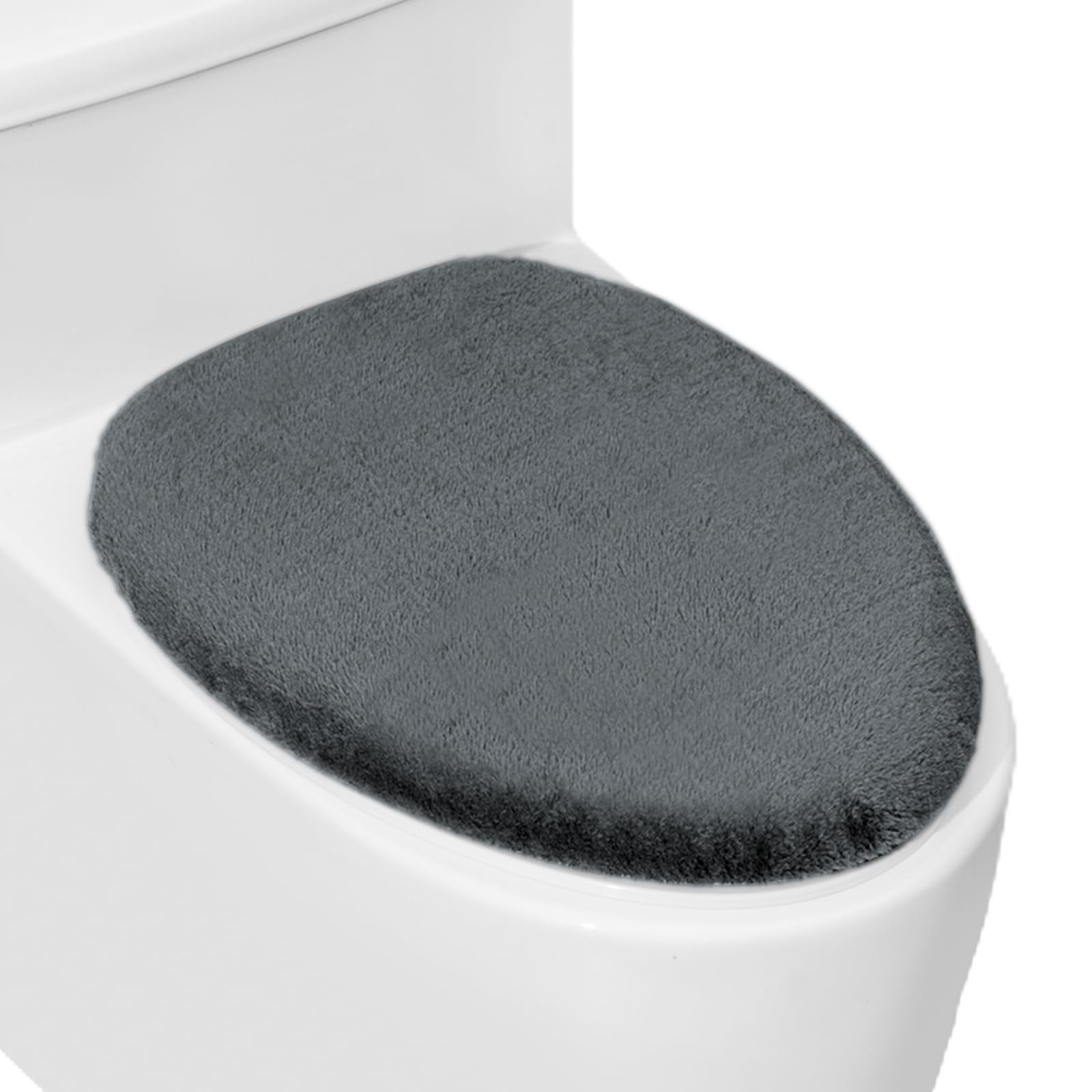 Funda de tapa de inodoro de felpa suave para baño familiar de fácil limpieza