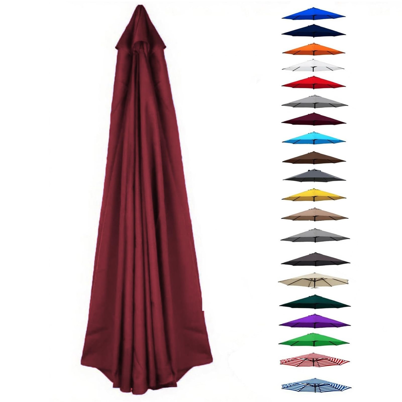 UV30+ Waterproof Garden Parasol Umbrella 2.0-4.0M – Outdoor Sun Shade Canopy For Patio Beach Pool Lawn & Deck – 6/8 Rib Design(Wine Red,(8Rib) 2.0m/6.5ft) — image 1