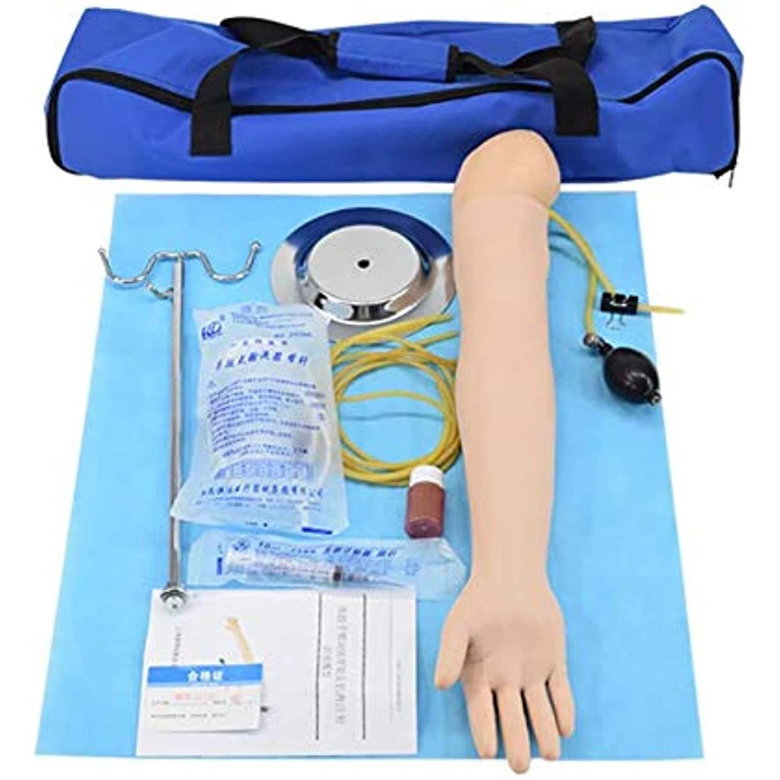 HSRG Intravenous Practice Arm Kit, Phlebotomy Venipuncture Training Arm Kit with Carrying Bag, Intravenous Injection,Infusion,Blood Drawing, For Nurse And Apprentice Doctor