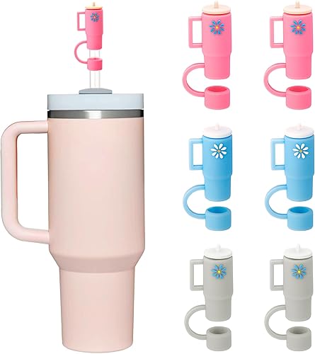 Prurex Funda de popote para vasos Stanley de 30 y 40 onzas, 6 fundas de silicona para popotes de 0.4 pulgadas, sin BPA