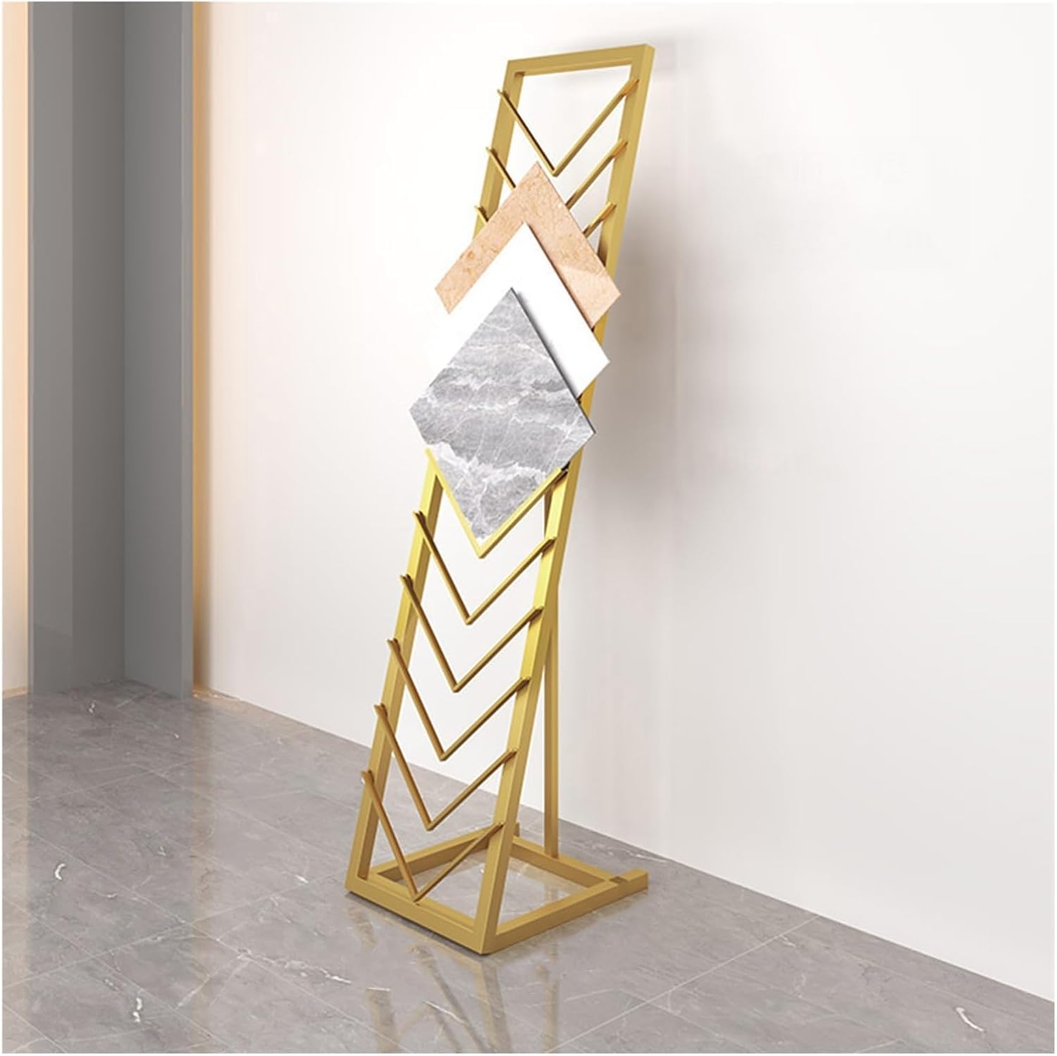 Scaffale mobile del campione della porcellana del banco di mostra delle mattonelle di ceramica per la mostra, scaffale dell'organizzatore del pavimento per i negozi, soluzione durevole della vetrina