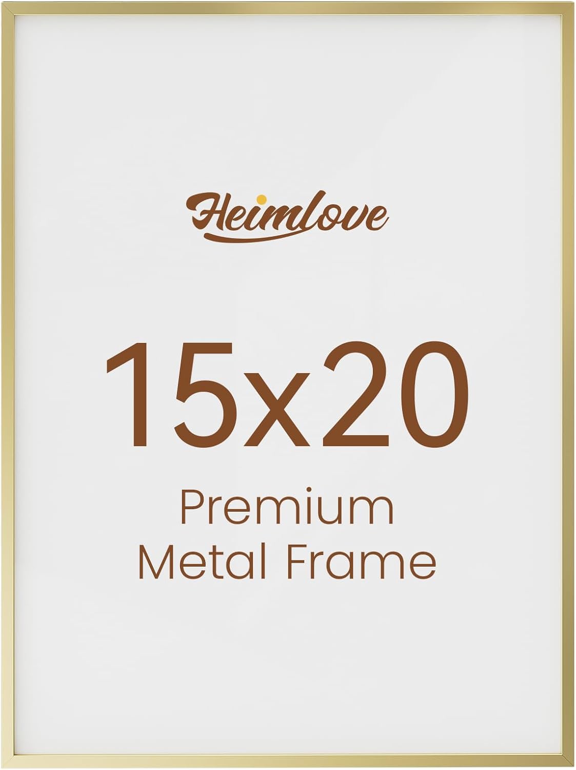 Heimlove 15x20 Aluminum Picture Frame, Metal Picture Frame Wall Mounting Horizontally or Vertically, Photo frame with Tempered Glass - Poster Frame Simple and Elegant Decor for Wall - 1 Pack - Gold 15x20 Gold-1P