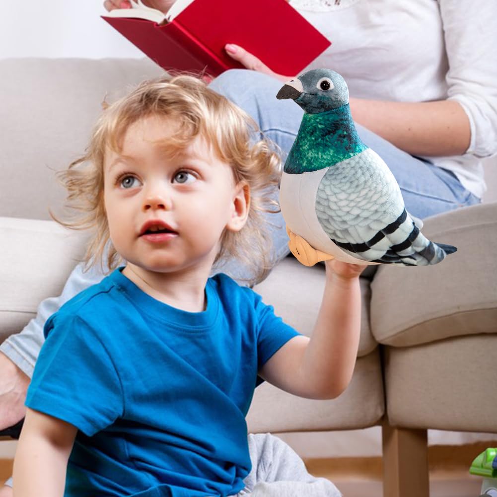HATFRYF Plush Pigeon, Realistic Stuffed Animal Plush Pigeon, Cute Soft Lifelike Pigeon Toy, Home Decoration Animal Toys - Image 4