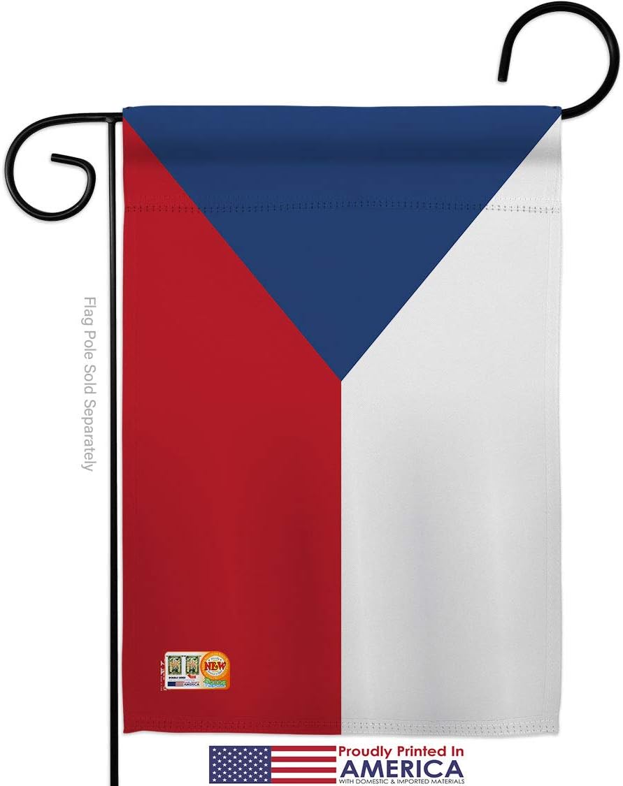 Czech Republic Garden Flag Set Wall Holder Regional Nationality Nation International World Country Particular Area Small Decorative Gift Yard House Banner Made In USA 13 X 18.5