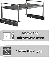 Vista 5 de Adjustable Fridge Top Storage Rack,12.4"-23.62" Expandable Organizer Shelf,Refrigerator Storage, Anti-Slip,L-Shaped Design,Space Saver for