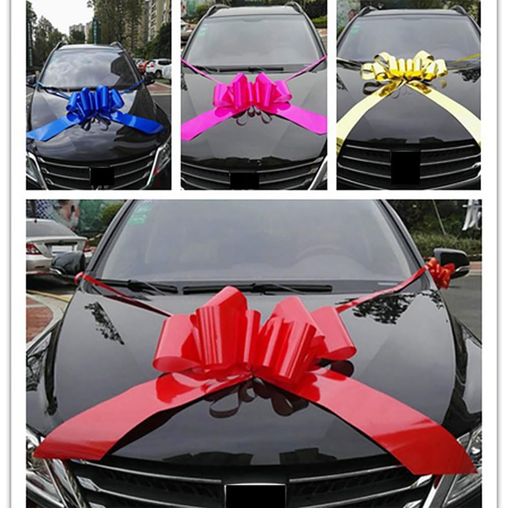 Lazo grande para coche, lazo gigante, para boda, coche, lazo grande, para coche, Navidad, boda, fiesta, decoración, rojo, 100 cm