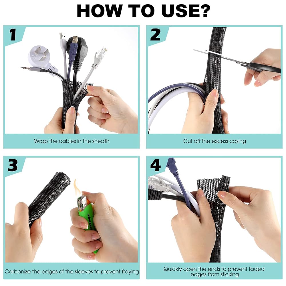 Cable Organizer Sleeve - Tangle-Free Wire Management -3 Cable Organizer Sleeve - Tangle-Free Wire Management -3
