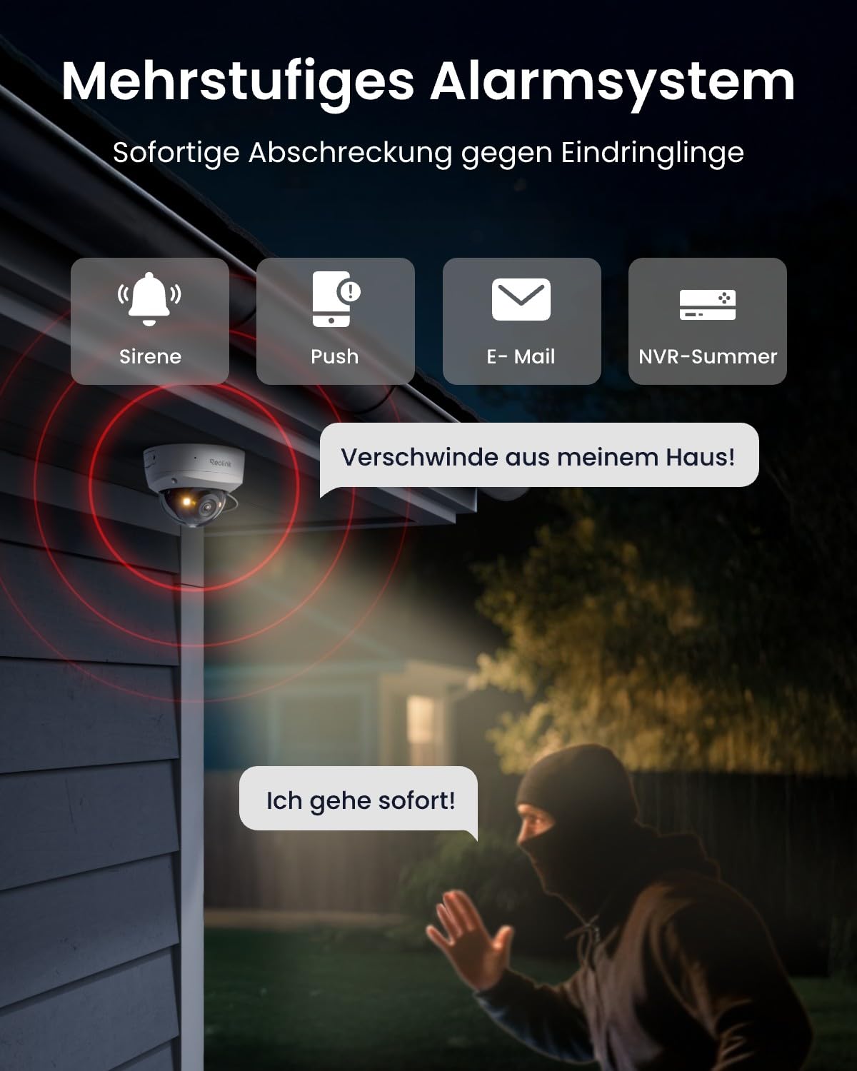 Reolink 12MP PoE Überwachungskamera Set mit 4X IK10 vandalensichere Aussenkameras, 145° Weitwinkel, Farbnachtsicht, Personen-/Fahrzeug-/Tiererkennung, 2-Wege-Audio, 8CH NVR mit 2TB HDD, RLK8-1200V4