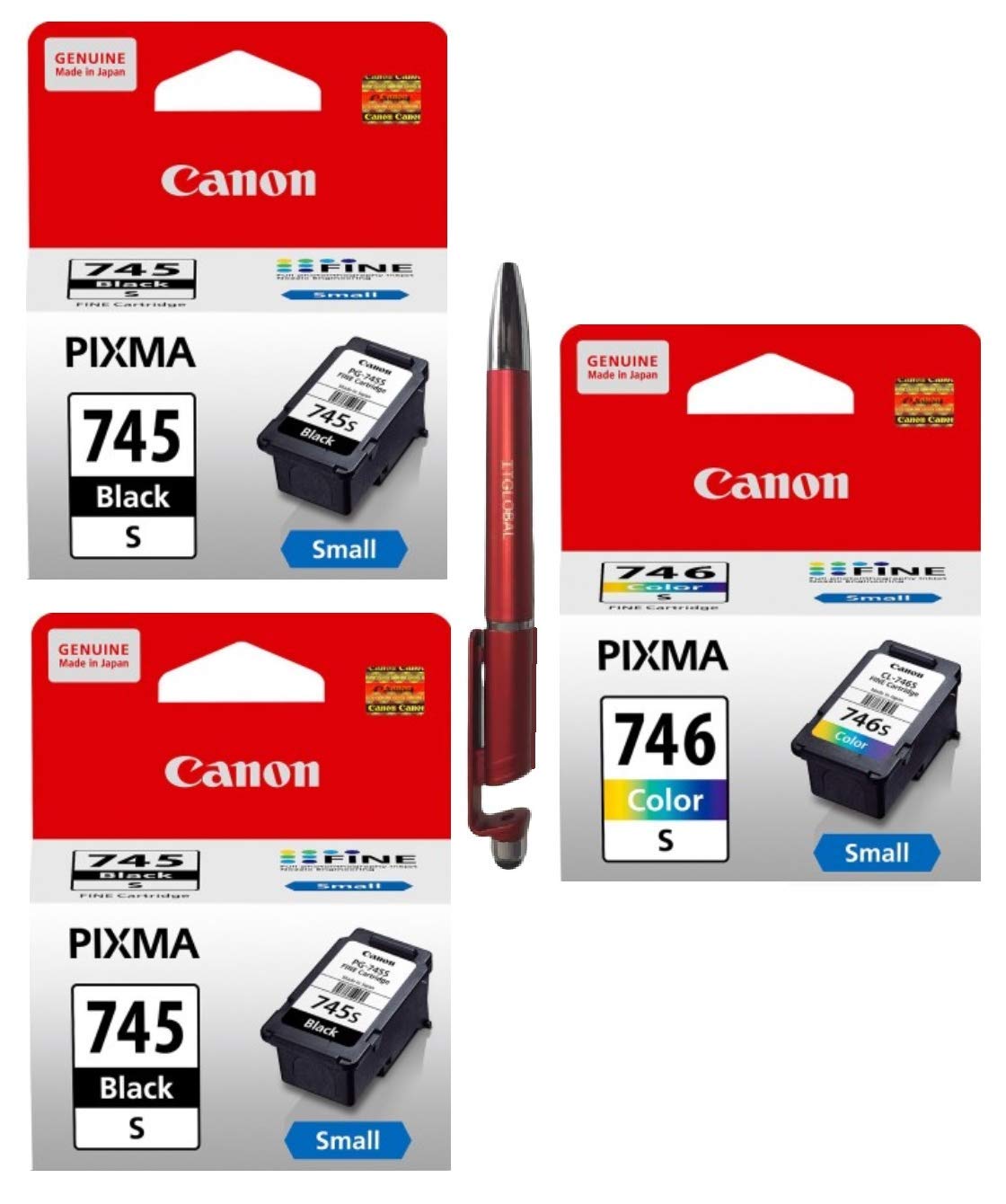 Canon PG 745 Small Twin & CL 746 Small Ink Cartridge MG 2470 2570 2570S 2577S 2970 3070 3070S 3077 3077S with ITGLOBAL 3in1 Multi-Function Mobile Phone Stand Stylus Ballpoint Pen (B081F8ZTB3) Amazon Price History, Amazon Price Tracker