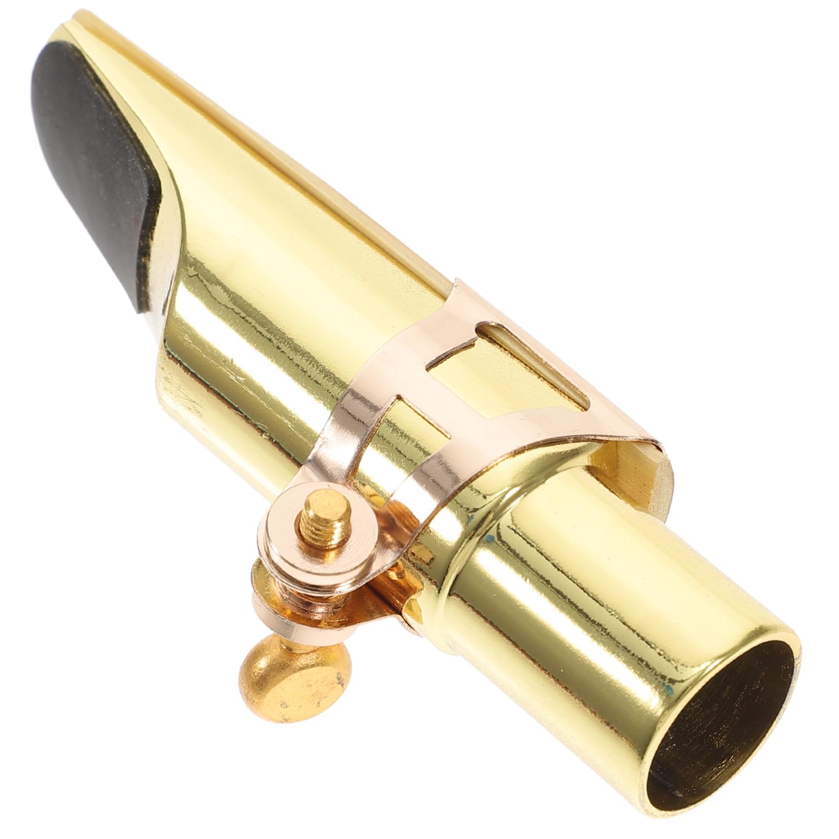 Bocchino Sax Oro in Metallo e Legno, Accessorio per Sassofono | Legatura Robusta e Antiusura, Design Semplice e Creativo, Set con Fermo per Ancia