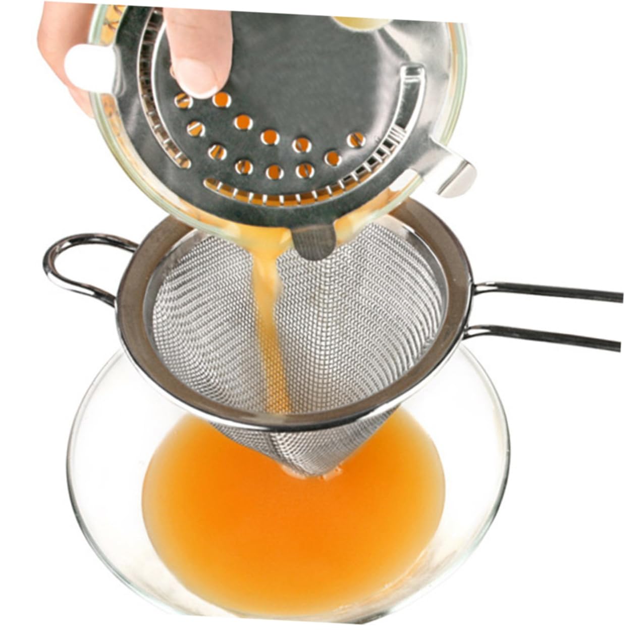 SOLUSTRE 4Pcs Stainless Steel Fine Mesh Strainer Conical Tea Strainer for Kitchen Bartending Resistant for Cooking Brewing and Filtration