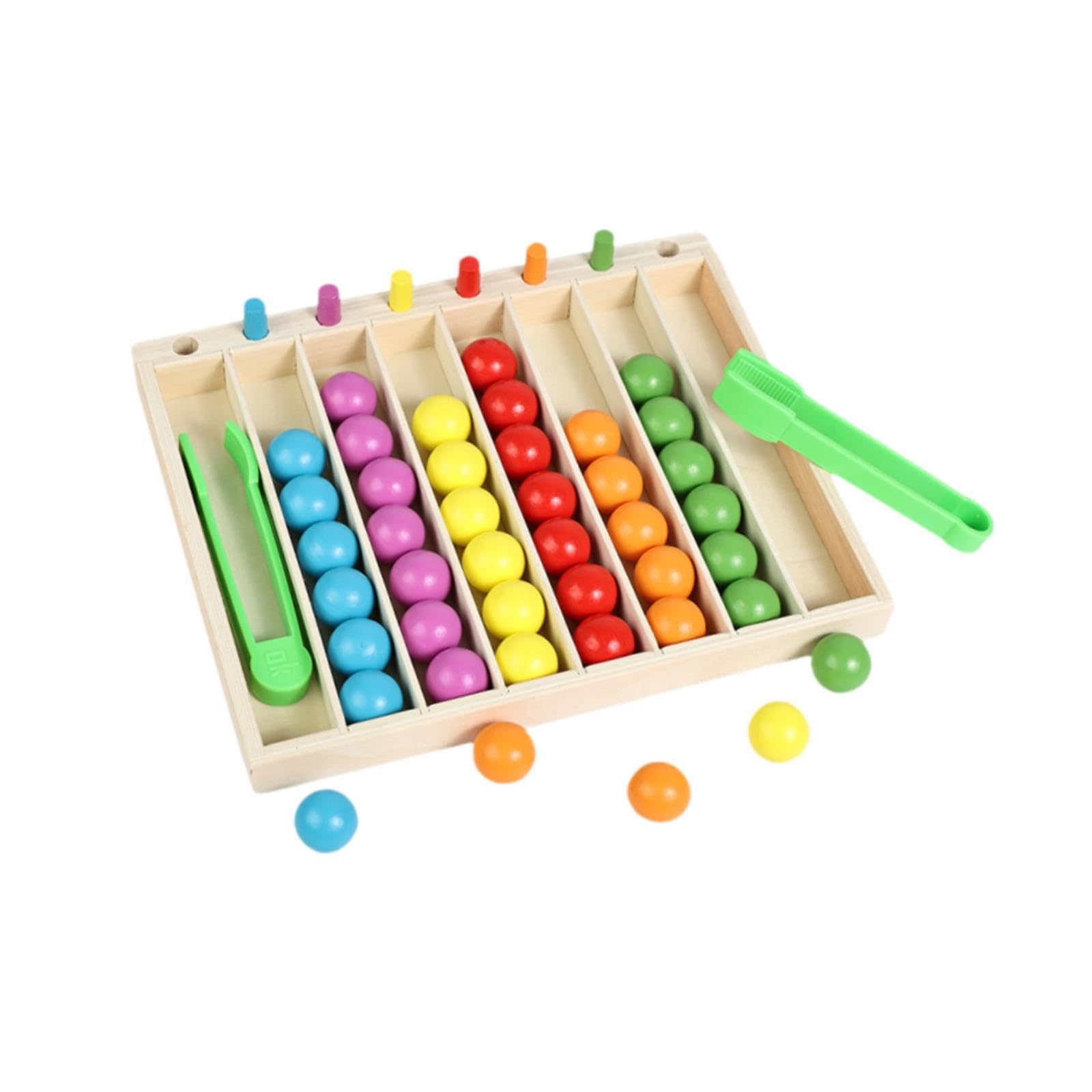 Oshhni Juego clasificación Bolas Madera por Colores, Regalo para niños y niñas, Juego Mesa Educativo para, clasificación