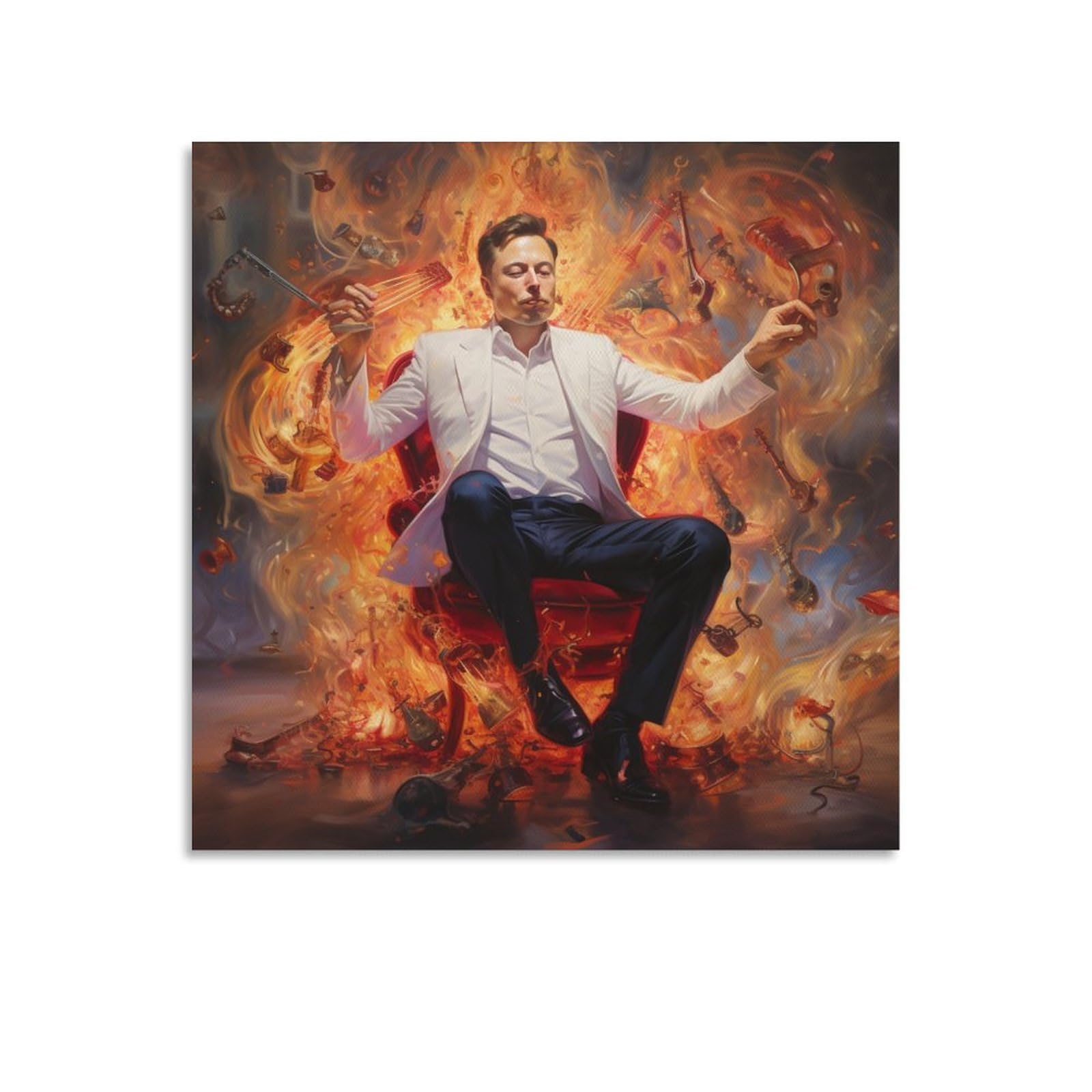 AOTAO Elon Musk Poster - Artwork for Home Decoration (4) Artworks Picture Print Poster Wall Art Painting Canvas Gift Decor Home Posters Decorative 12x12inch(30x30cm)