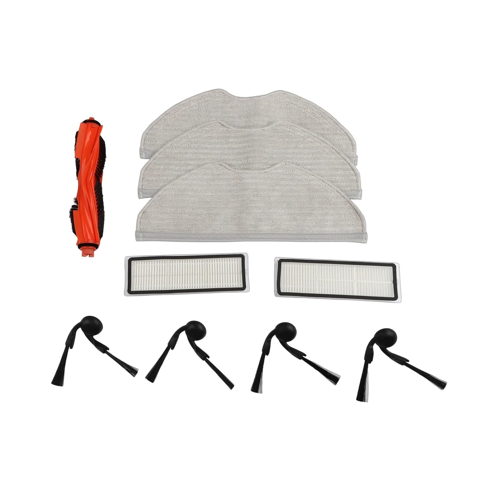EEZII Vacuum Cleaner Main Brush Side Filter Mop Cloth Set, Compatible For Xiaomi, S40 OV81 OV81 Main Side Brush Filter Mop Cloth Kit(A)