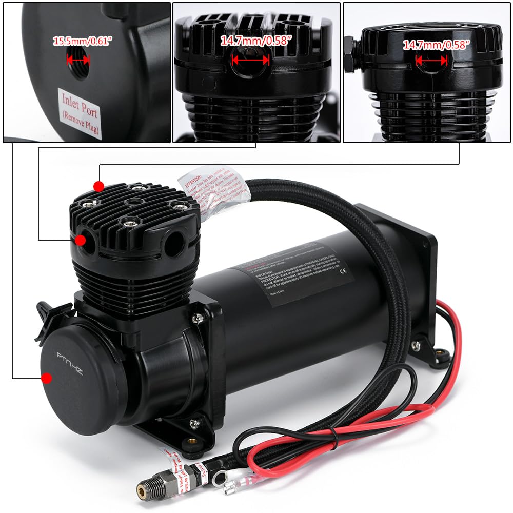 PTNHZ Uniwersalny 1/4 NPT DC 12 V 480c 200 PSI sterowanie poduszką powietrzną zestaw do zawieszenia sprężarki/pompy do samochodu/motocykla