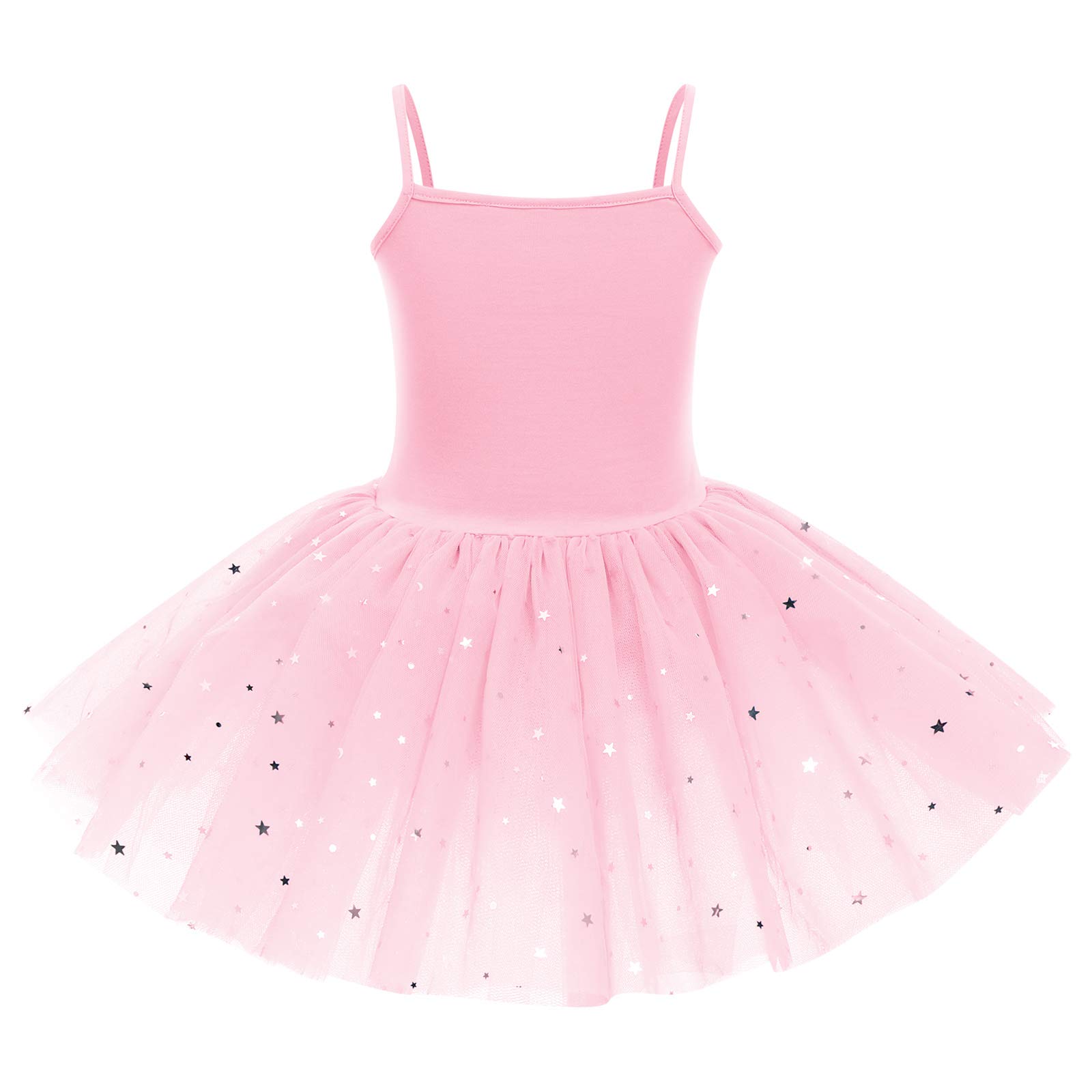 IWEMEK Robe de Ballet Fille Enfant Tutu sans Manches avec Paillettes Justaucorps de Ballet Robe de Danse Body de Ballet vêtements de Danse pour la Gymnastique