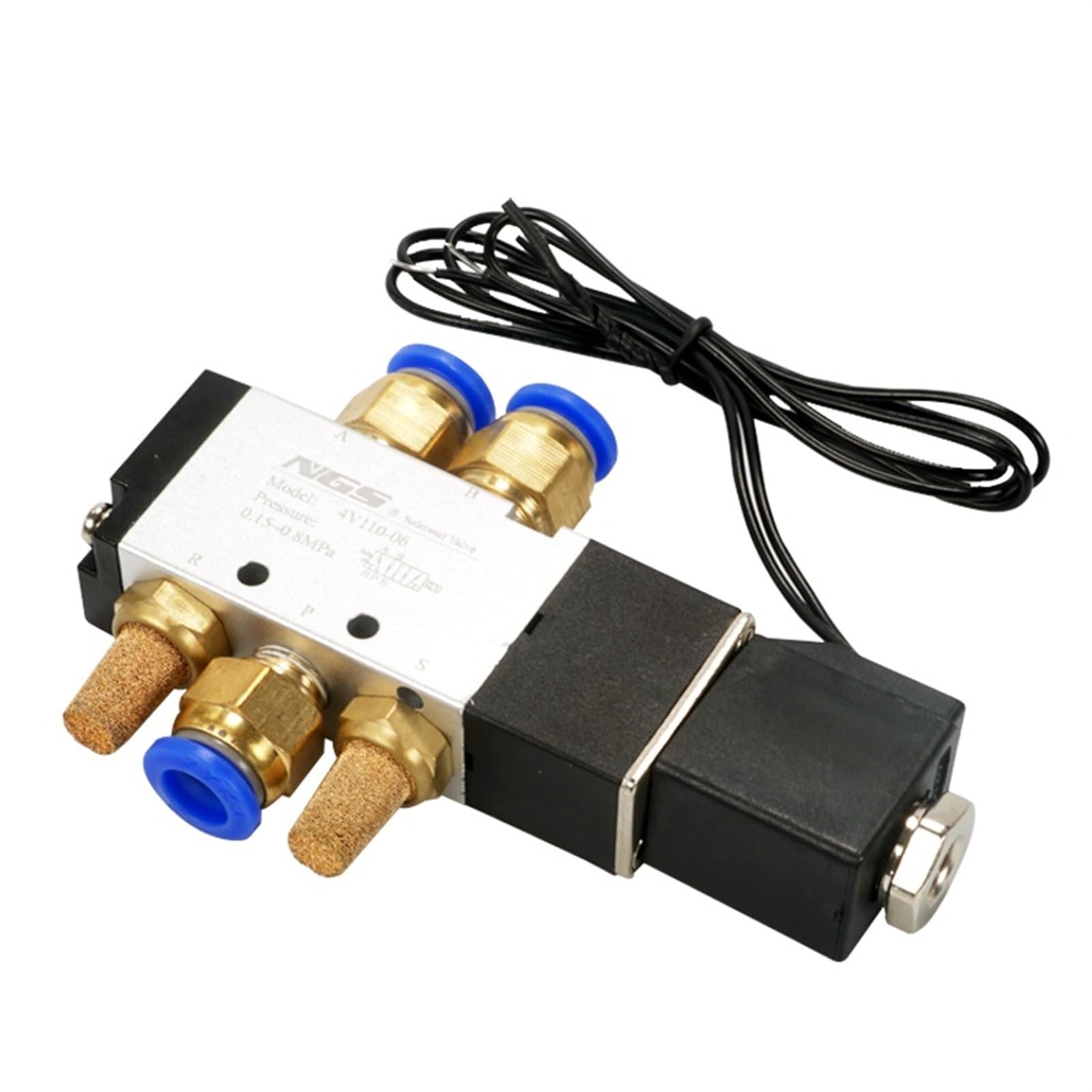 Électrovanne pneumatique 4V110-06 compacte 5 voies 2 positions avec raccordement 10mm