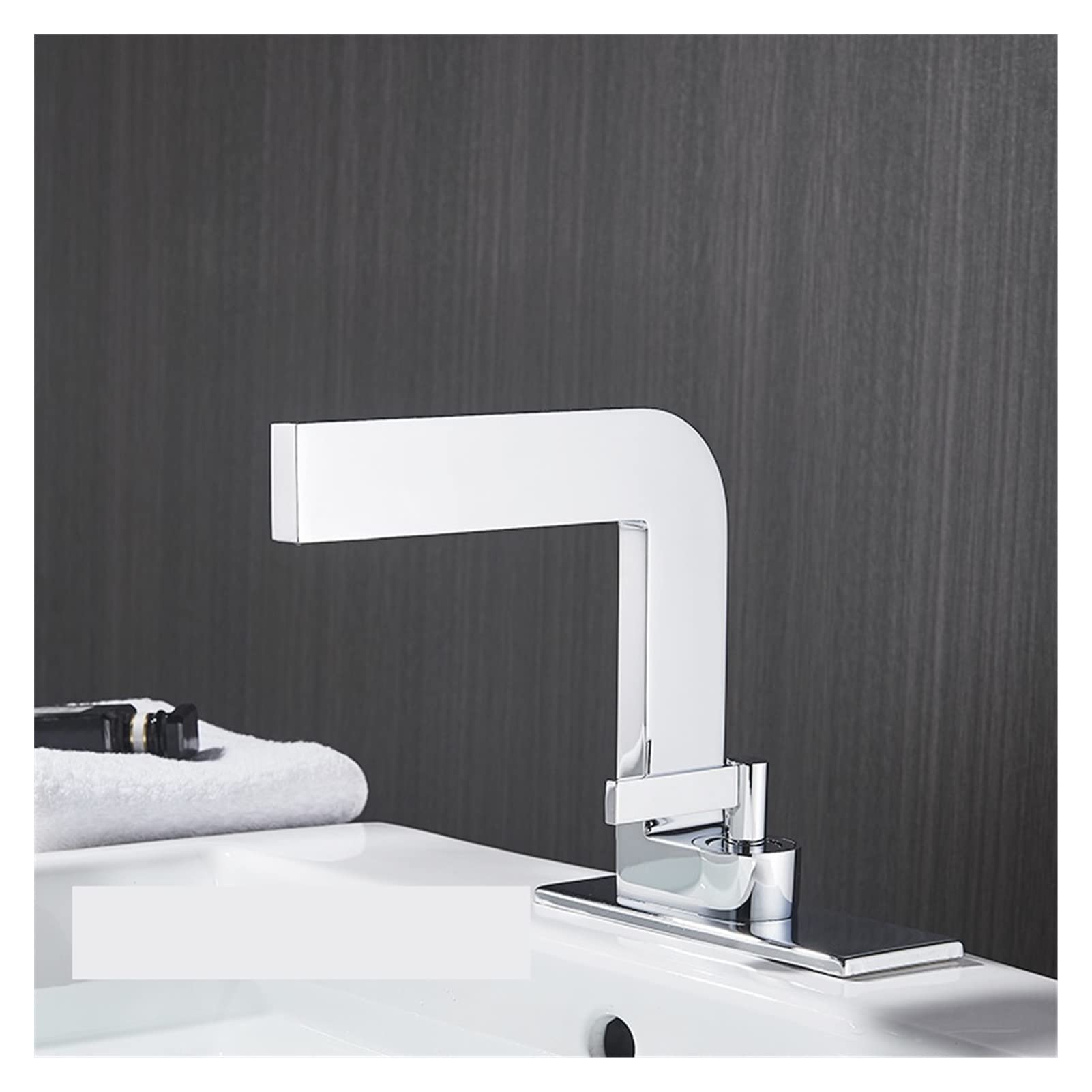 Mooilko A Matte Black Brass Material Bathroom Vanity Faucet Seven-Shaped Faucet Gentle Waterfall Outlet Hot Nd Cold Mixer Taps Easy To Install(A)