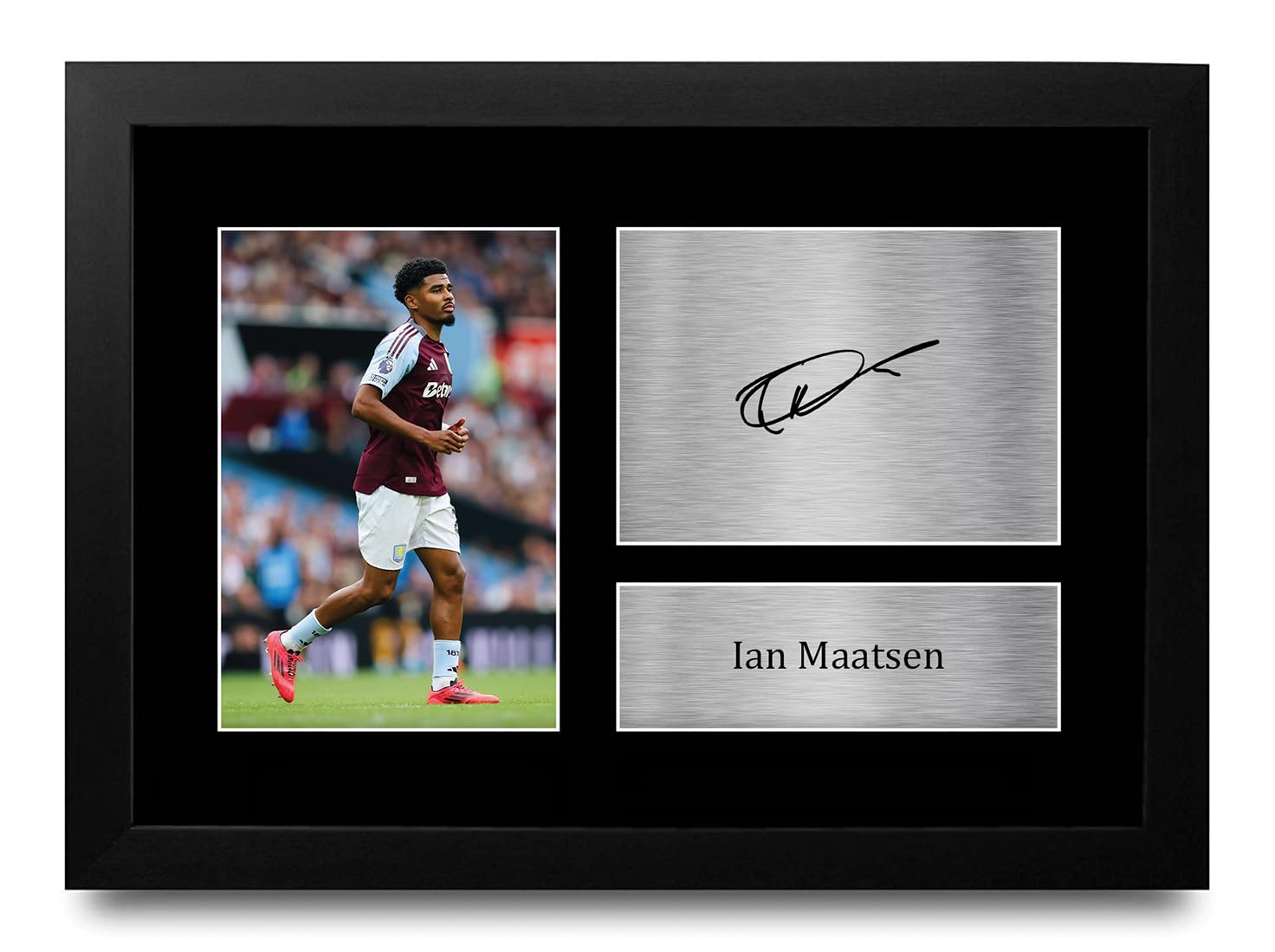 HWC Trading Ian Maatsen Aston Villa Gifts Printed Signed Autograph Picture for Football Fans and Supporters - A4 Framed