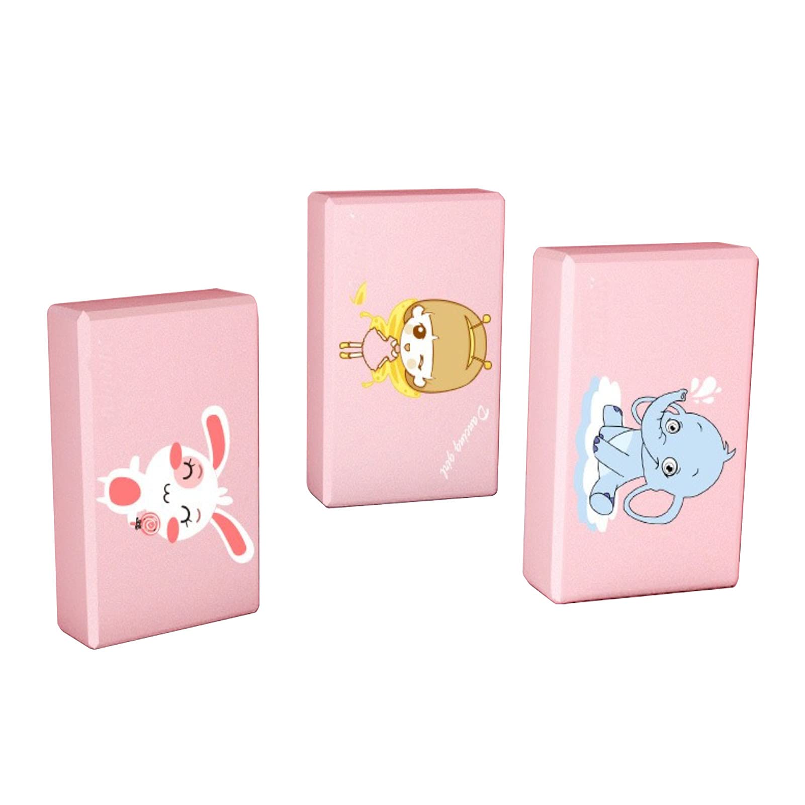 3 Pezzi Set di Blocchi di Yoga in Schiuma EVA per Bambini per Danza Yoga Esercizio di Equilibrio, Leggero Antiscivolo ad Alta Densità Migliora le Pose e la Flessibilità Delle Ragazze