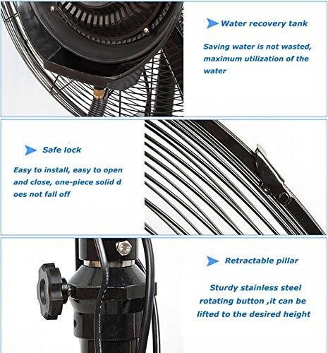 Miniatura 7 de HayWHNKN Ventilador de nebulización de 40L Ventilador eléctrico de pulverización industrial Ventilador humidificador Ventilador de piso de pie al