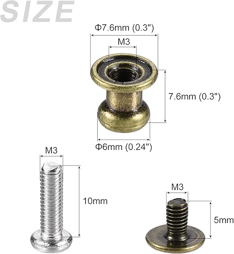Miniatura 2 de METALLIXITY Mini tiradores de cajón (0.24 pulgadas), 12 unidades, aleación de zinc, mini pomos de cabeza redonda con tornillos, para manija de cajón