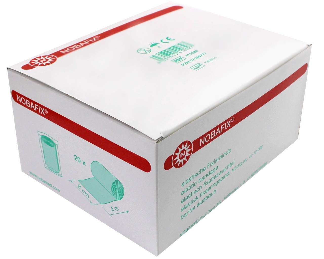 Nobafix Gasas Venda de fijación de Noba Verbandmittel individualmente envuelto en película - 480 Stück ( 8 cm x 4 m )