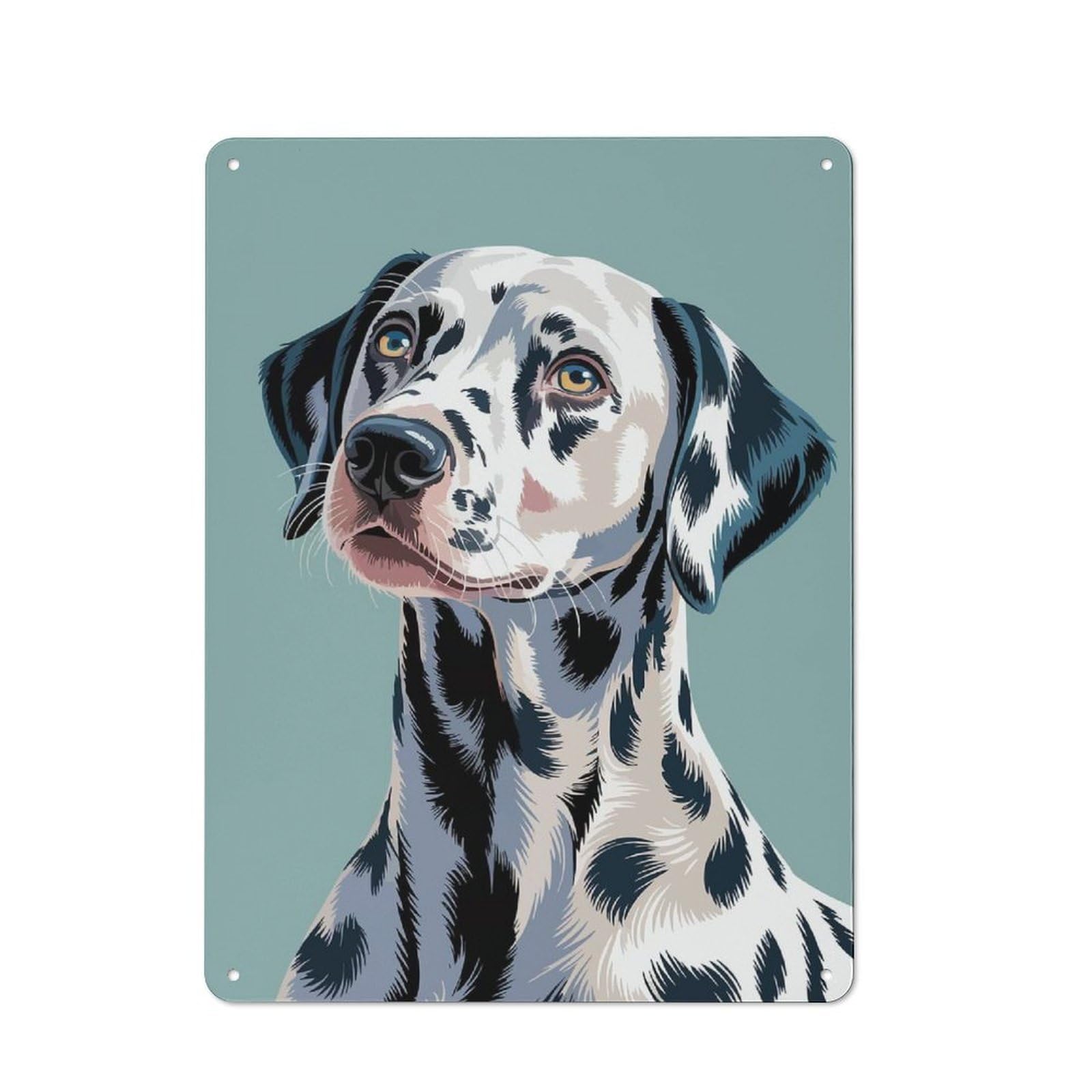 Dalmatian Dog Portrait Illustration Tin Sign 40x30cm, Rustic Home Bar Decor for Cafe, Pub, Workshop Or Home Bar, for Casual British Interiors