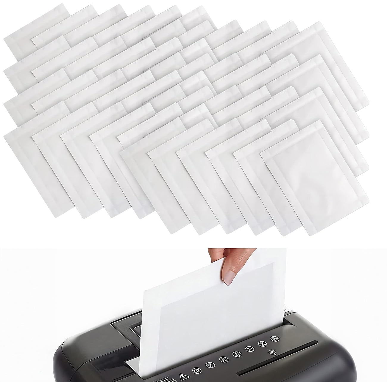 Aktenvernichter-Öl: 48er-Set Universal-Schmiermittelblätter für Aktenvernichter, DIN A4/A5 (Aktenvernichter-Öle, Shredderöle)