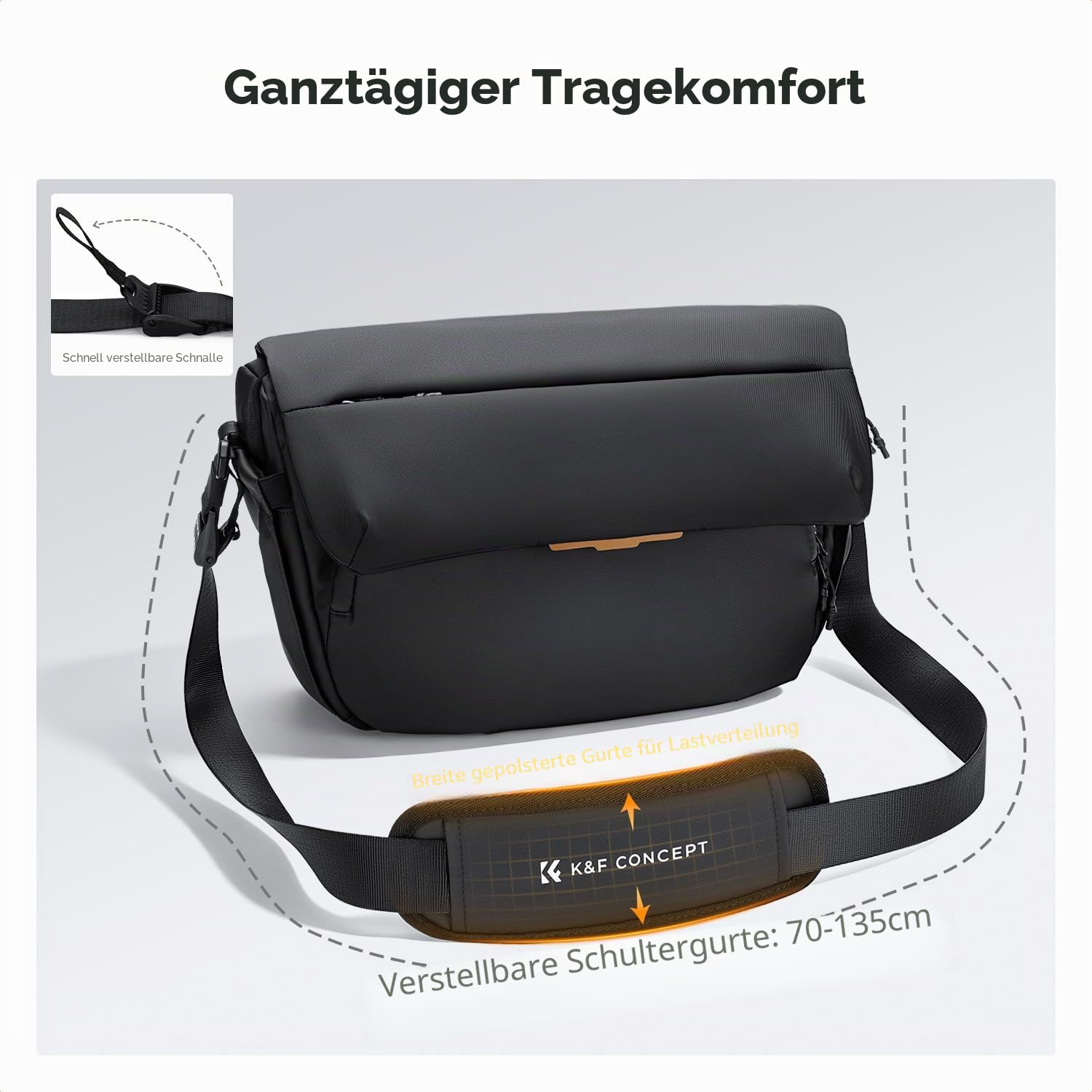 K&F CONCEPT Kameratasche mit großem Fassungsvermögen, geeignet für Kameras, 70-200 mm f/2,8 Objektive und Laptops bis zu 13 Zoll