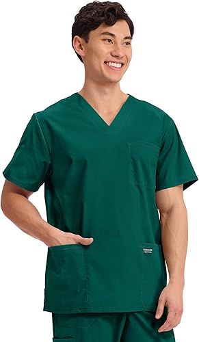 Miniatura 4 de Cherokee WW Professionals WW695 - Camisa de uniforme sanitario para hombre con cuello en V