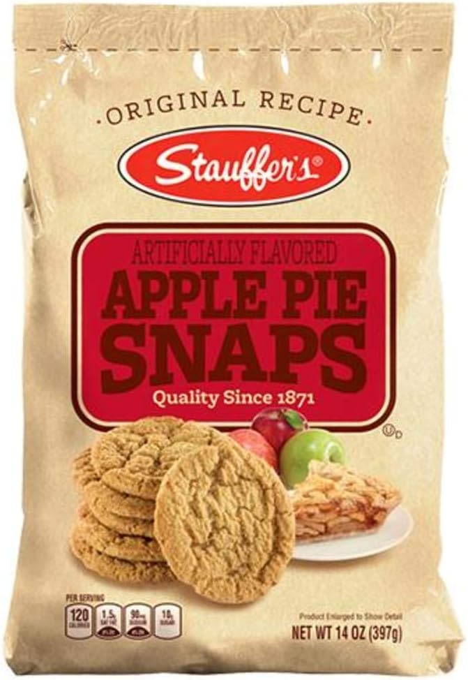 Stauffers Original Recipe Snaps Cookies, 14 oz Bag (Apple Pie)
